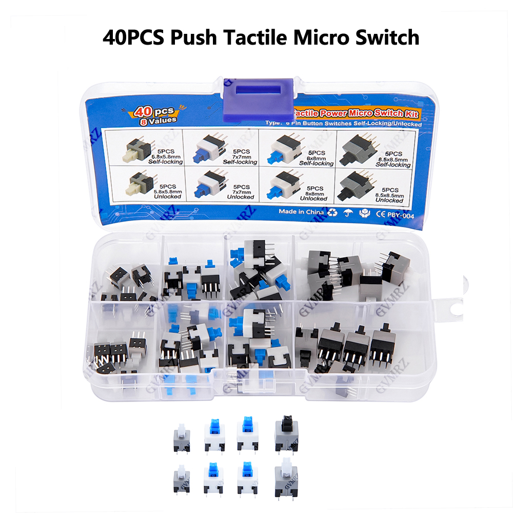 Diy Electronics For Beginners - 40PCS 8Values Push Tactile Micro Switch