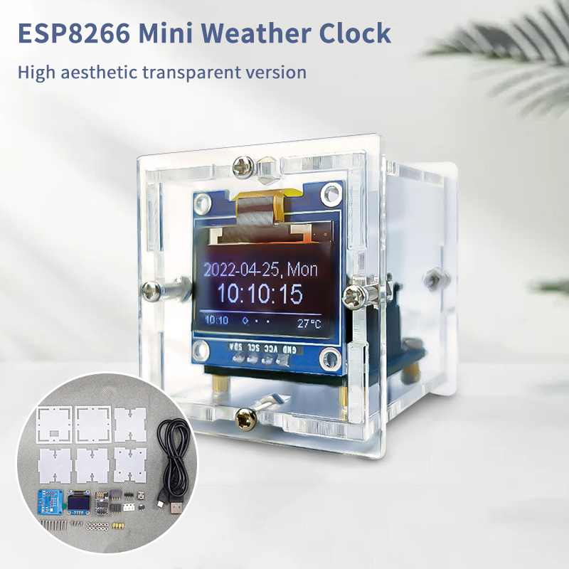 ESP8266 Mini Weather Clock Kit - Diy Electronics For Beginners recension och pris