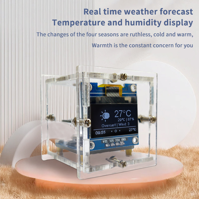 ESP8266 Mini Weather Clock Kit - Diy Electronics For Beginners recension och pris