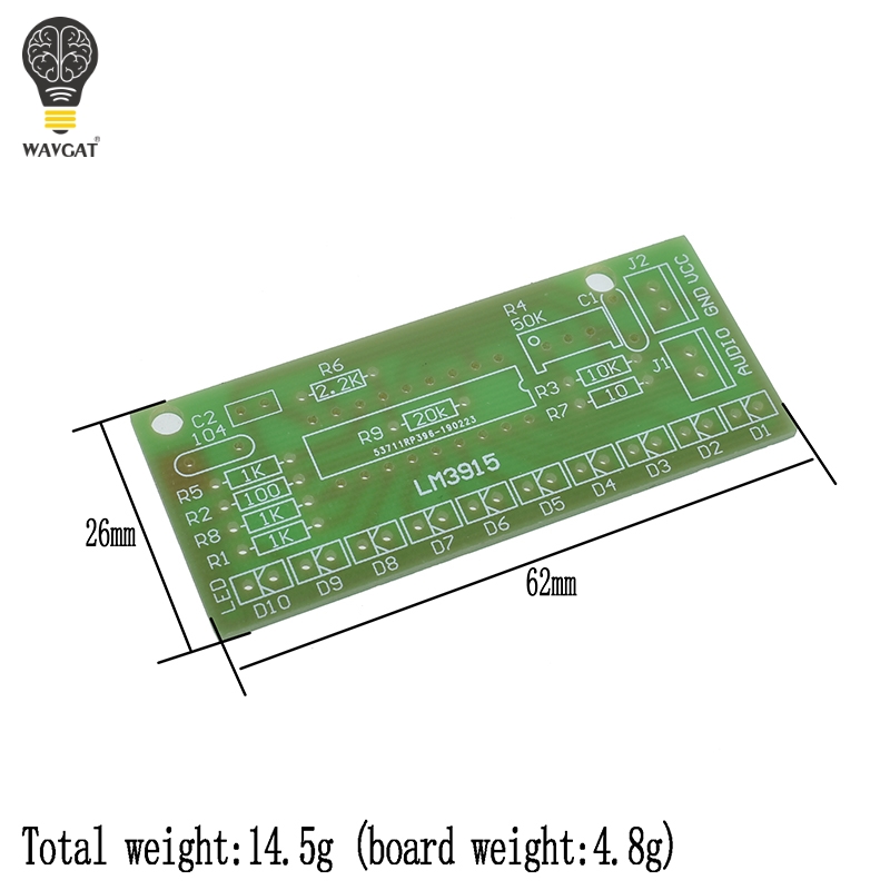 LM3915 DC 9V-12V 10 LED Sound  - Diy Electronics Audio recension och pris