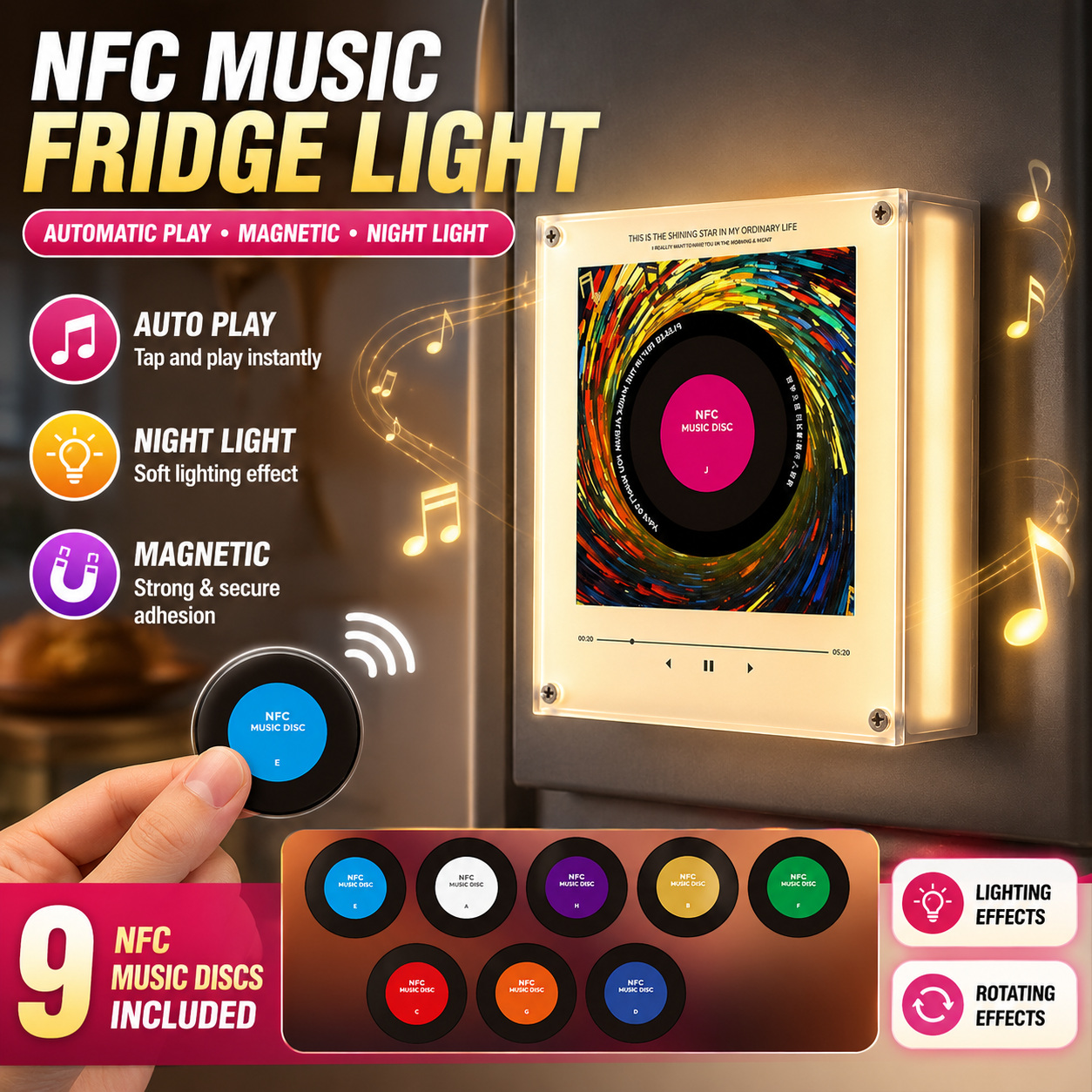 NFC Music Fridge Magnet Light  - Diy Electronics Audio recension och pris