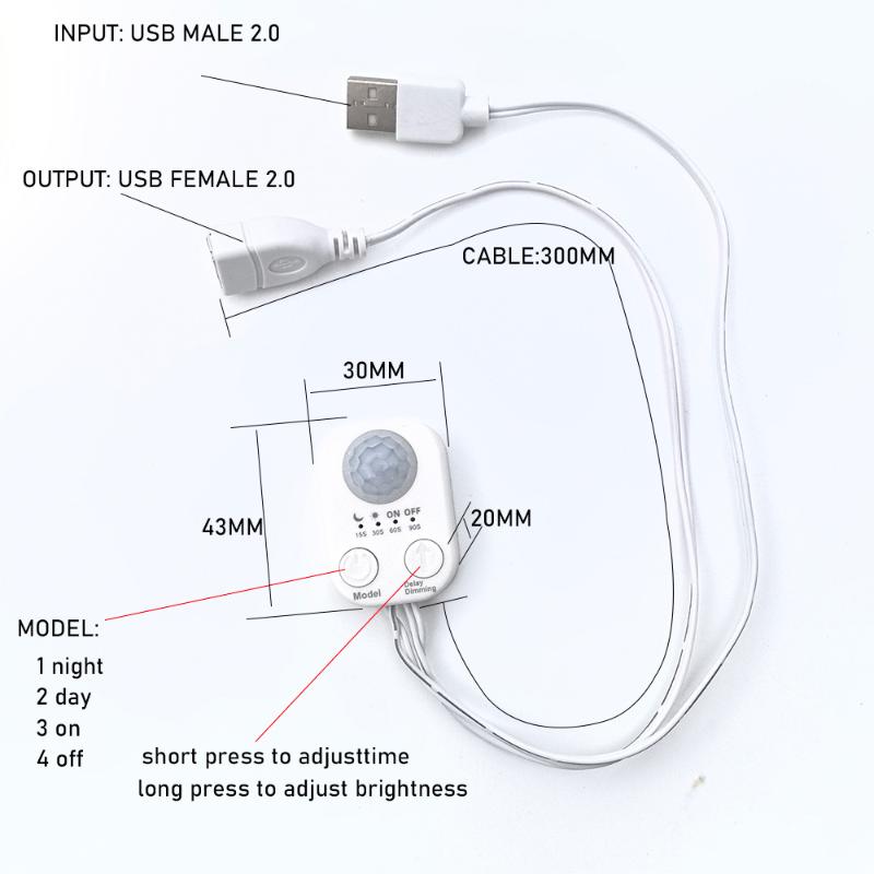 1Pcs DC 5V-24V USB PIR Human M - Ldr Light Sensor recension och pris